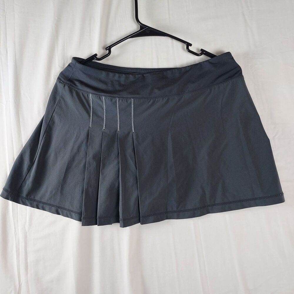 Athleta Skort Women Gray Polyester Spandex Pleated Active Tennis Running Short
